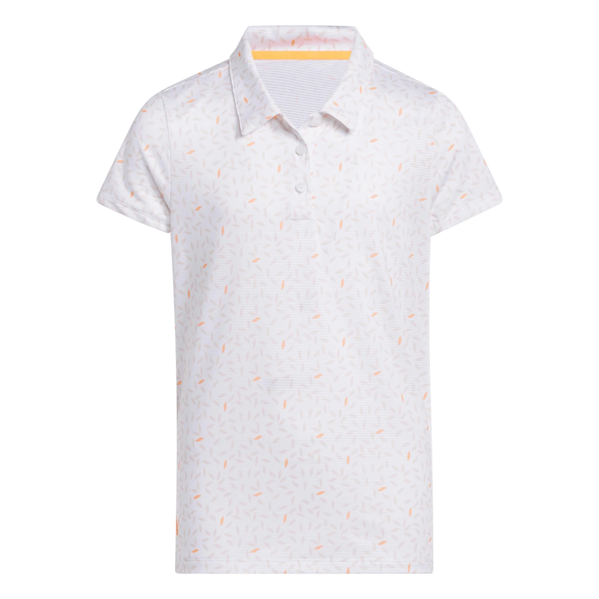 Adidas Junior's Short Sleeve Printed Polo - White