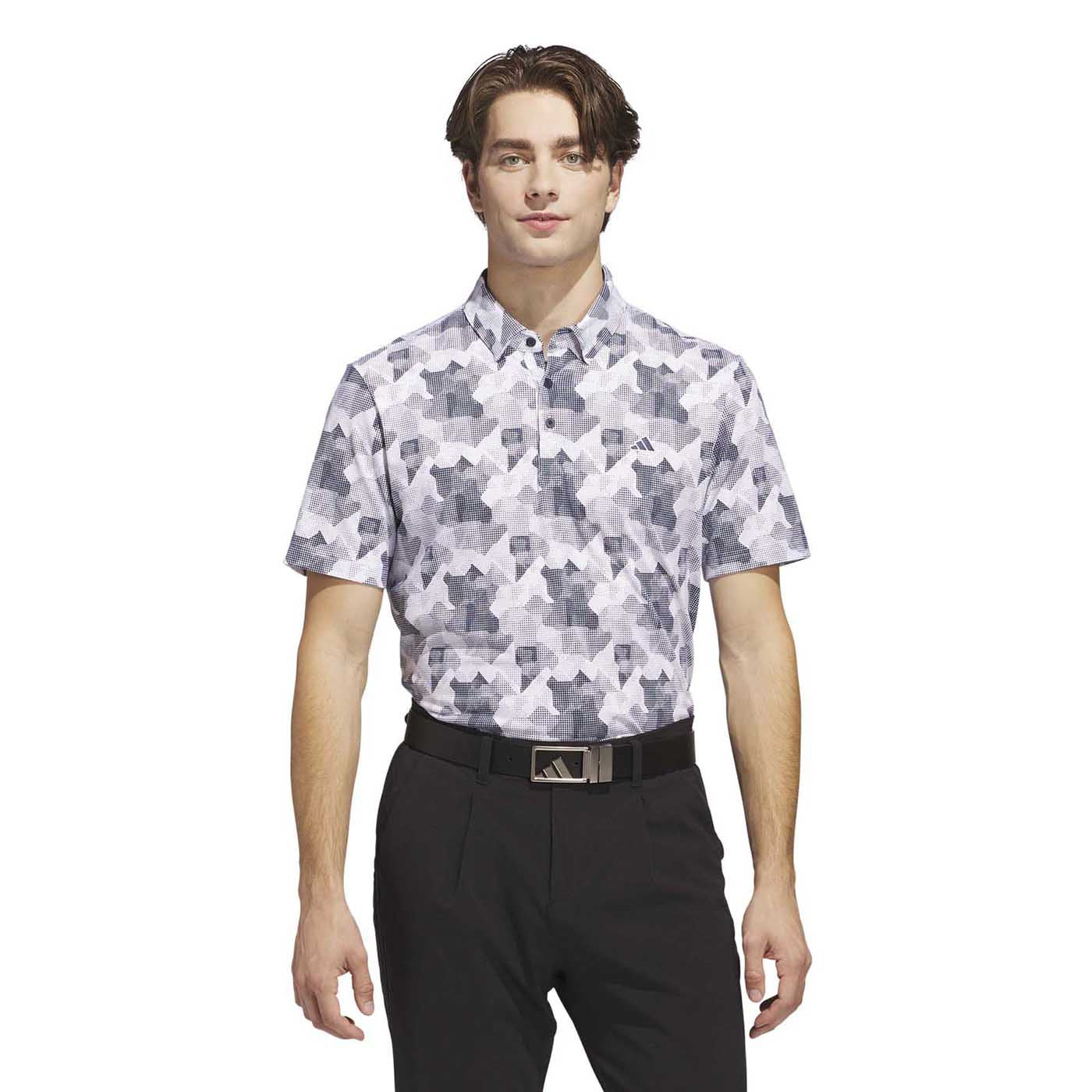 Adidas Men's Go-To Printed Polo Shirt - White/Collegiate Navy - Image 2
