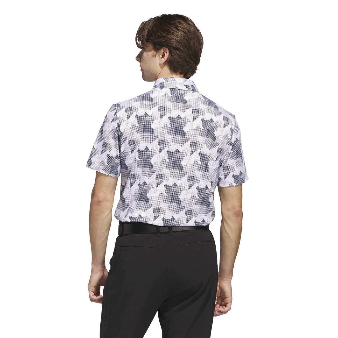 Adidas Men's Go-To Printed Polo Shirt - White/Collegiate Navy - Image 3