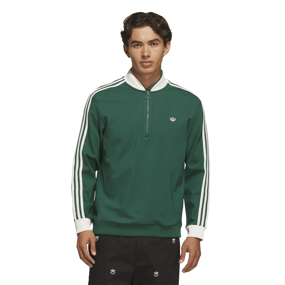 Adidas Men's Originals 3-Stripe 1/4 Zip - Collegiate Green - Image 2