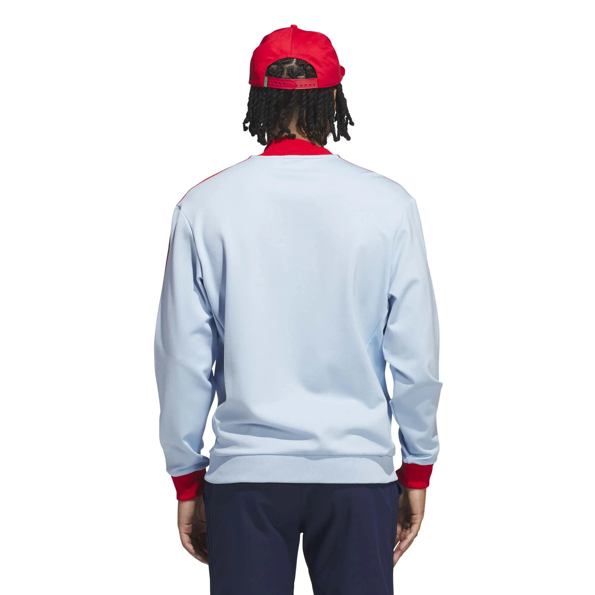 Adidas Men's Originals 3-Stripes 1/4 Zip Sweatshirt - Clear Sky - Image 3