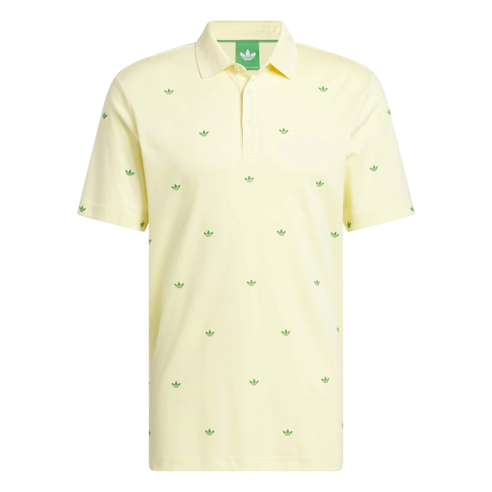 Adidas Men's Originals Printed Trefoil Polo Shirt - Almost Yellow