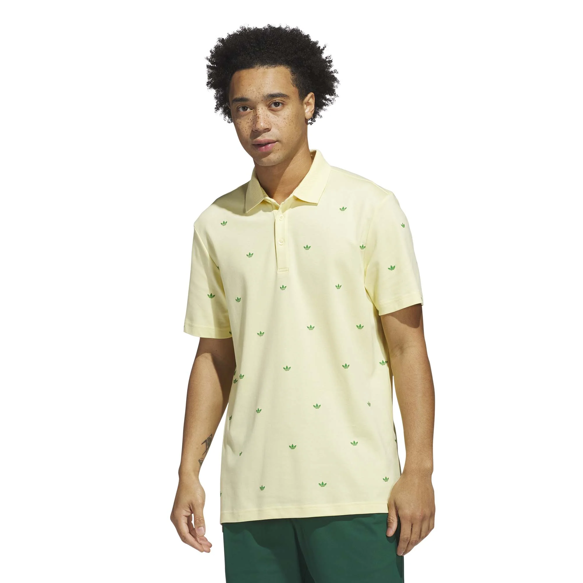 Adidas Men's Originals Printed Trefoil Polo Shirt - Almost Yellow - Image 2