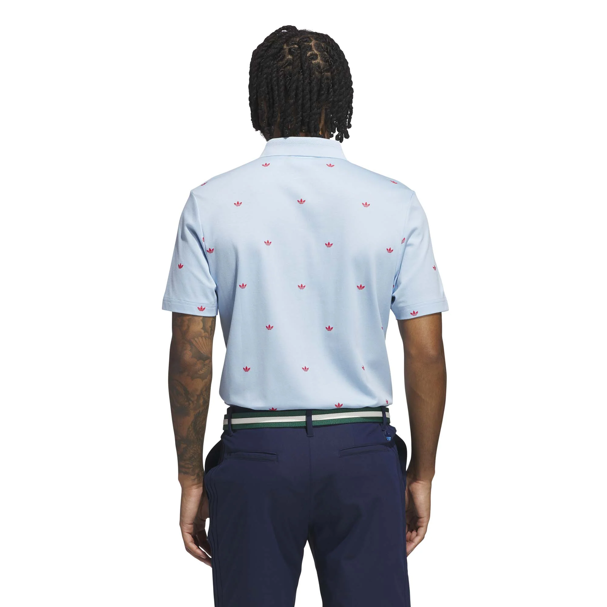 Adidas Men's Originals Printed Trefoil Polo Shirt - Clear Sky - Image 3