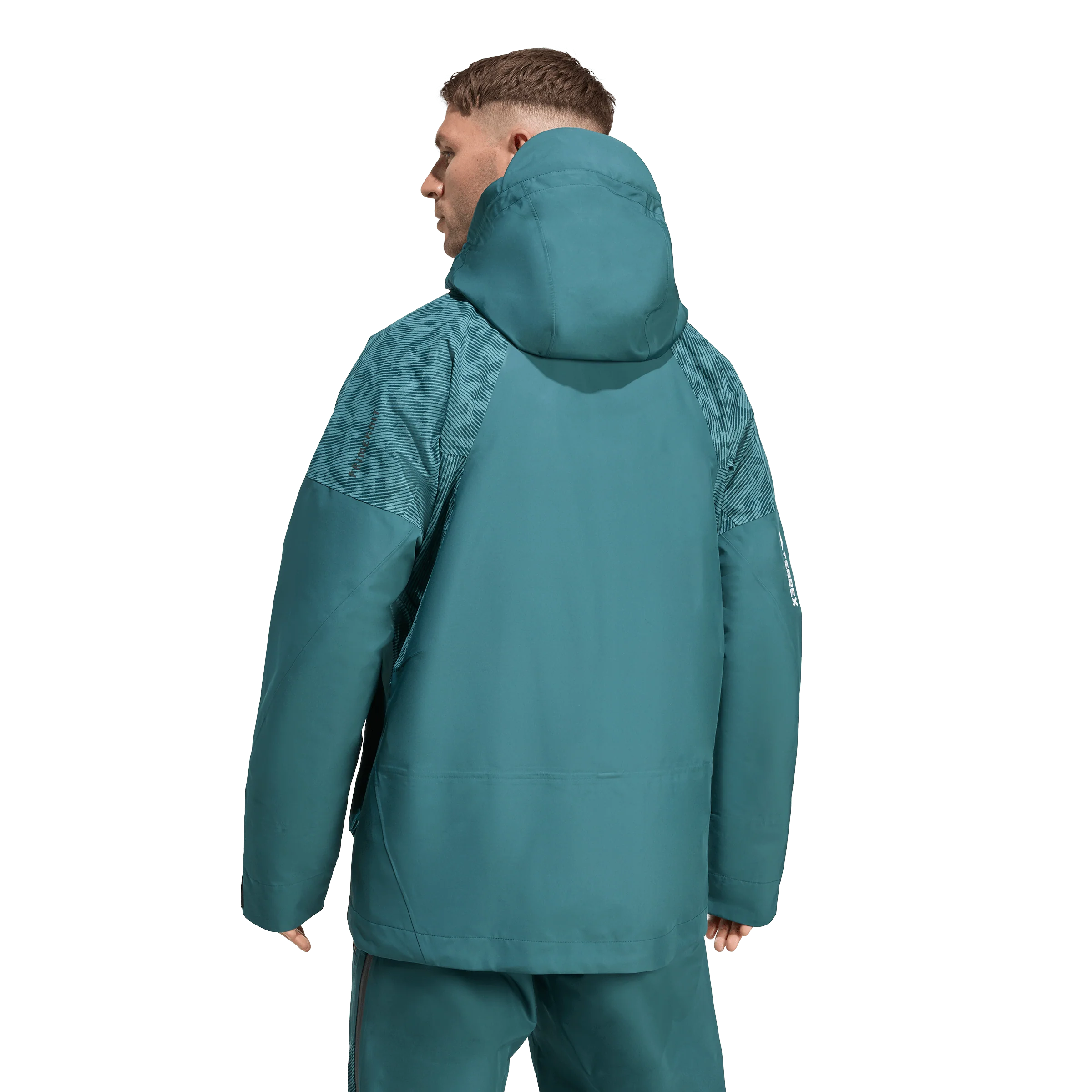 Adidas Terrex Men's Xperior Hybrid PRIMEKNIT CLIMAPROOF+ Jacket - Aurora Ivy/Preloved Teal - Image 3