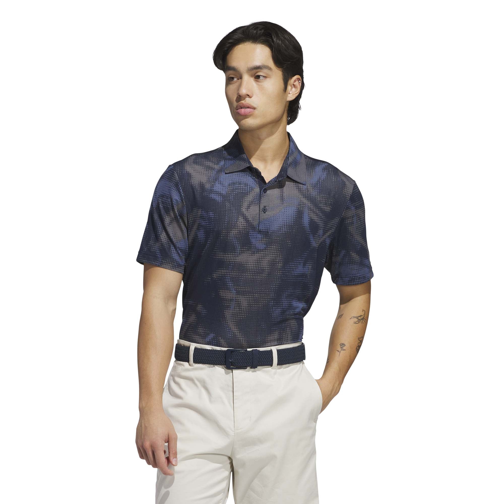 Adidas Men's Ultimate365 Printed Mesh Polo Shirt - Collegiate Navy - Image 2
