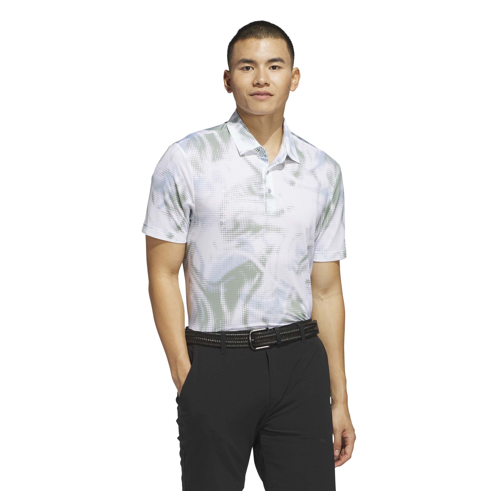 Adidas Men's Ultimate365 Printed Mesh Polo Shirt - White - Image 2