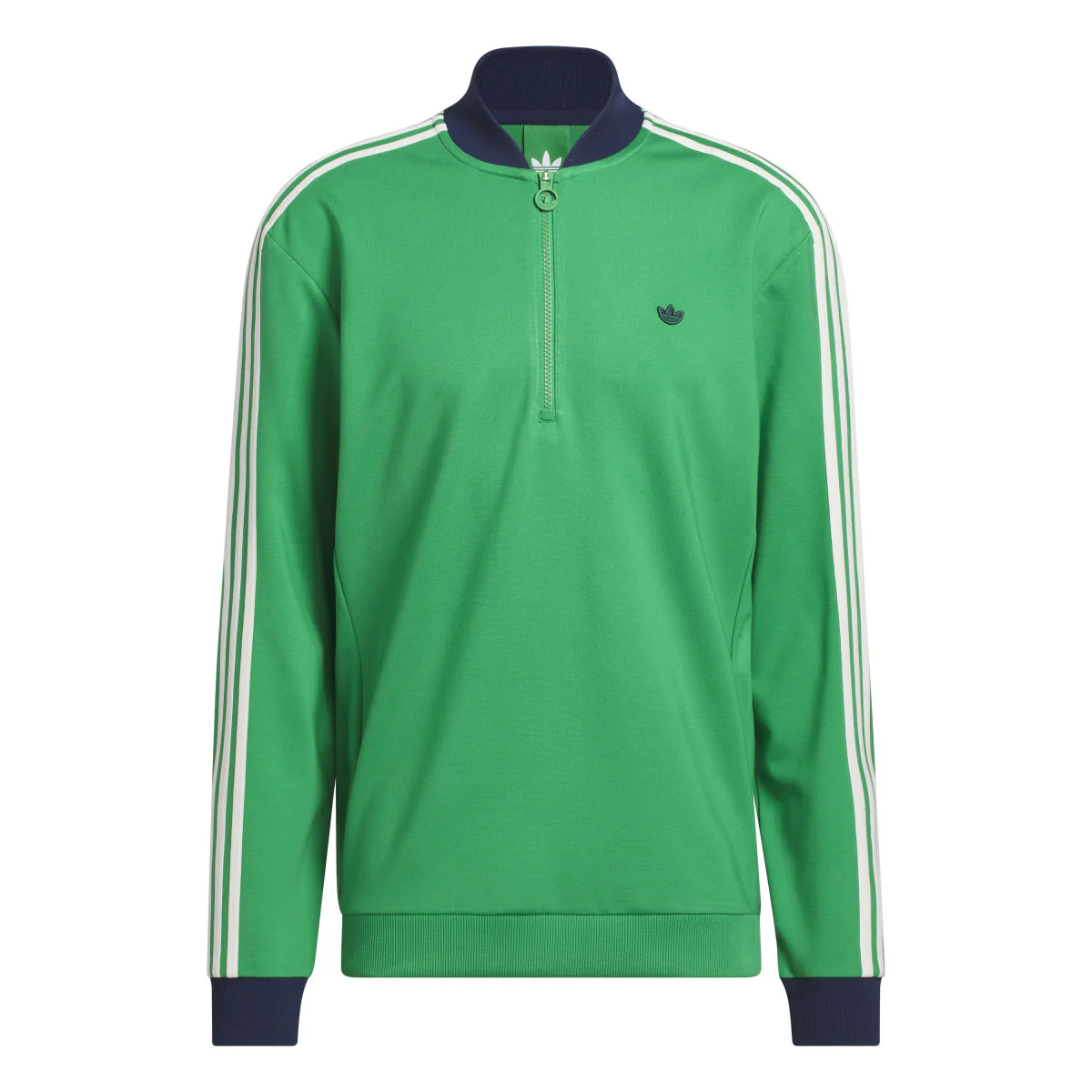 Adidas Men's Originals 3-Stripe 1/4 Zip - Green/Night Indigo
