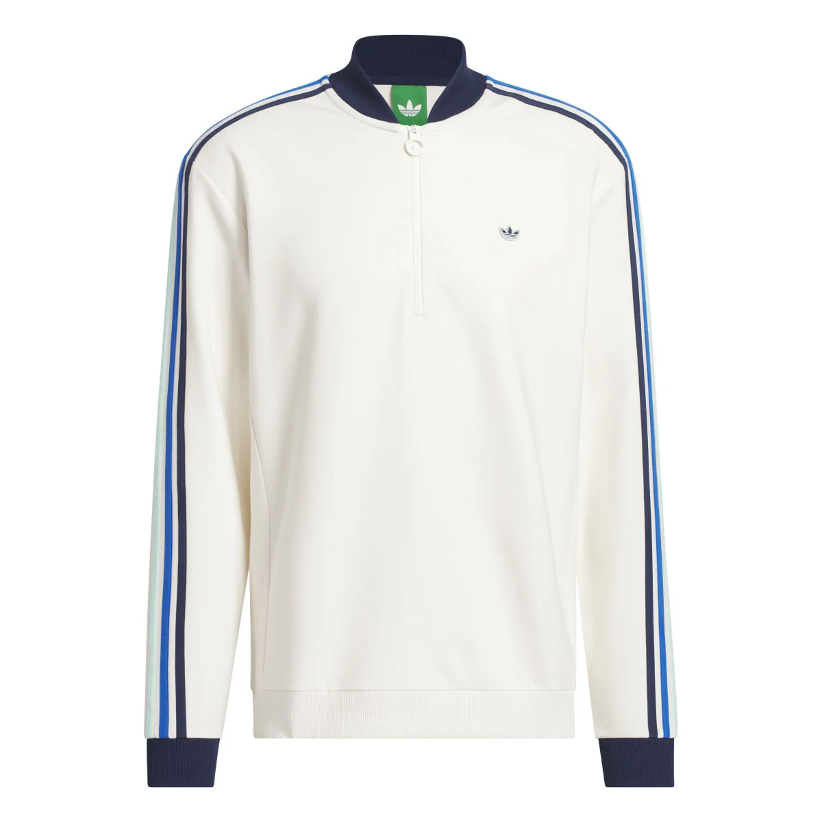 Adidas Men's Originals 3-Stripe 1/4 Zip - Chalk White/Night Indigo