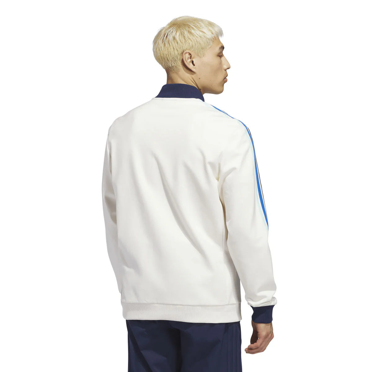 Adidas Men's Originals 3-Stripe 1/4 Zip - Chalk White/Night Indigo - Image 3