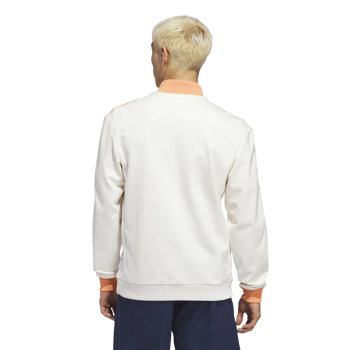 Adidas Men's Originals 3-Stripe 1/4 Zip - Chalk White/Dusky Orange - Image 3