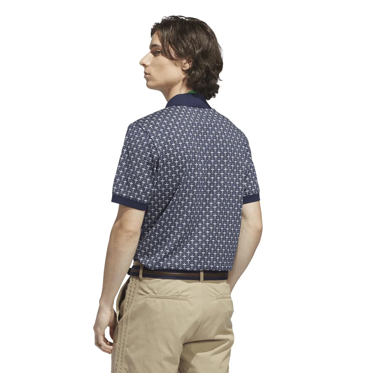 Adidas Men's Originals All Over Trefoil Polo - Night Indigo/Chalk White - Image 3
