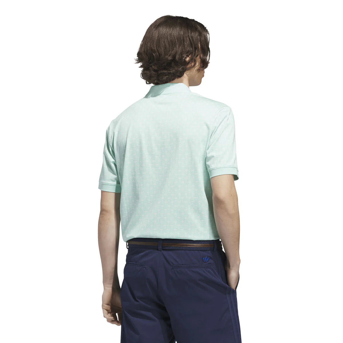 Adidas Men's Originals All Over Trefoil Polo - Clear Mint/Chalk White - Image 3