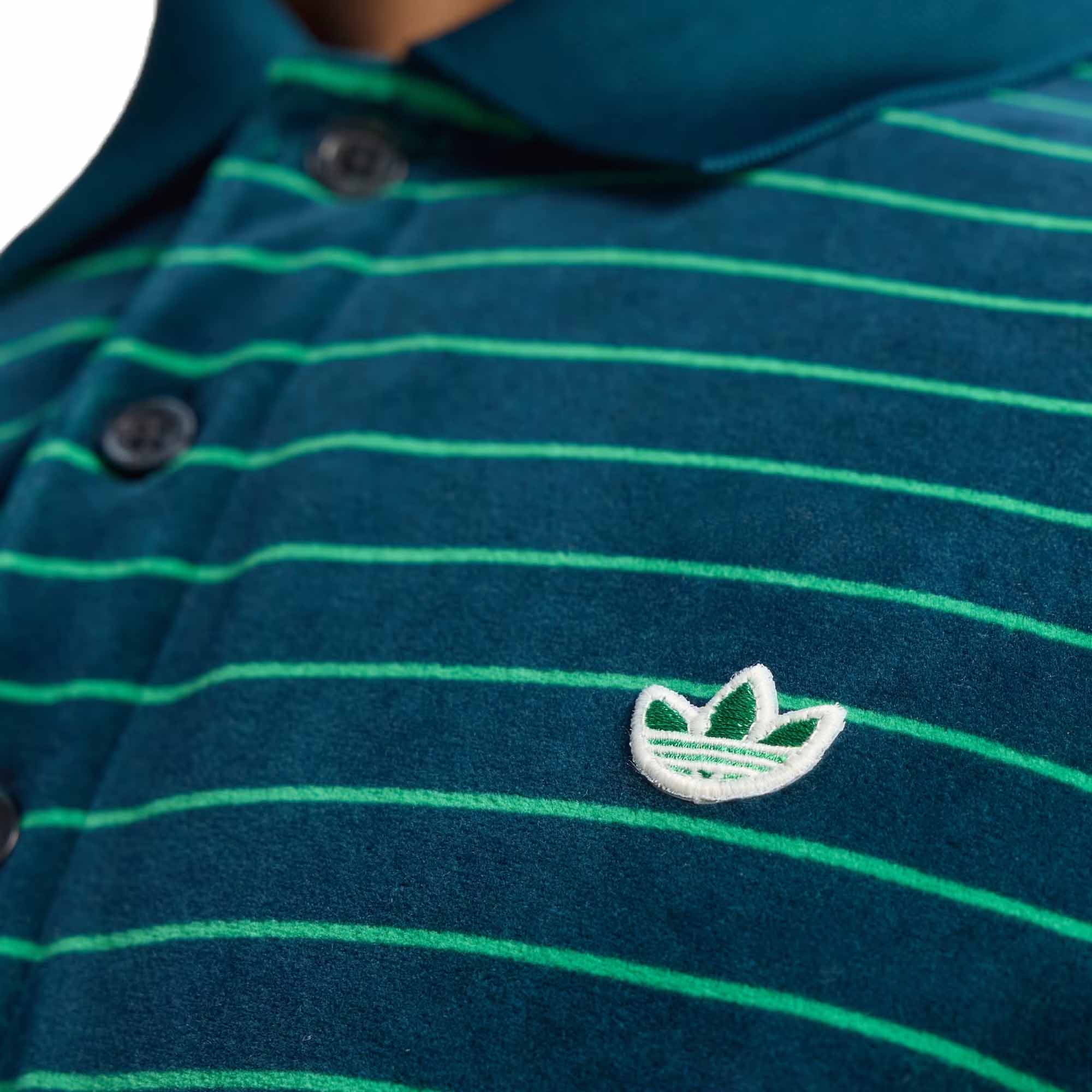 Adidas Originals Men's Velour Long Sleeve Polo - Image 3
