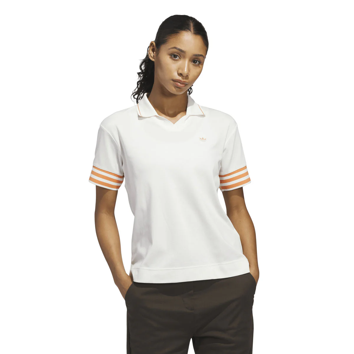 Adidas Women's Originals 3-Stripe Polo - Chalk White - Image 2