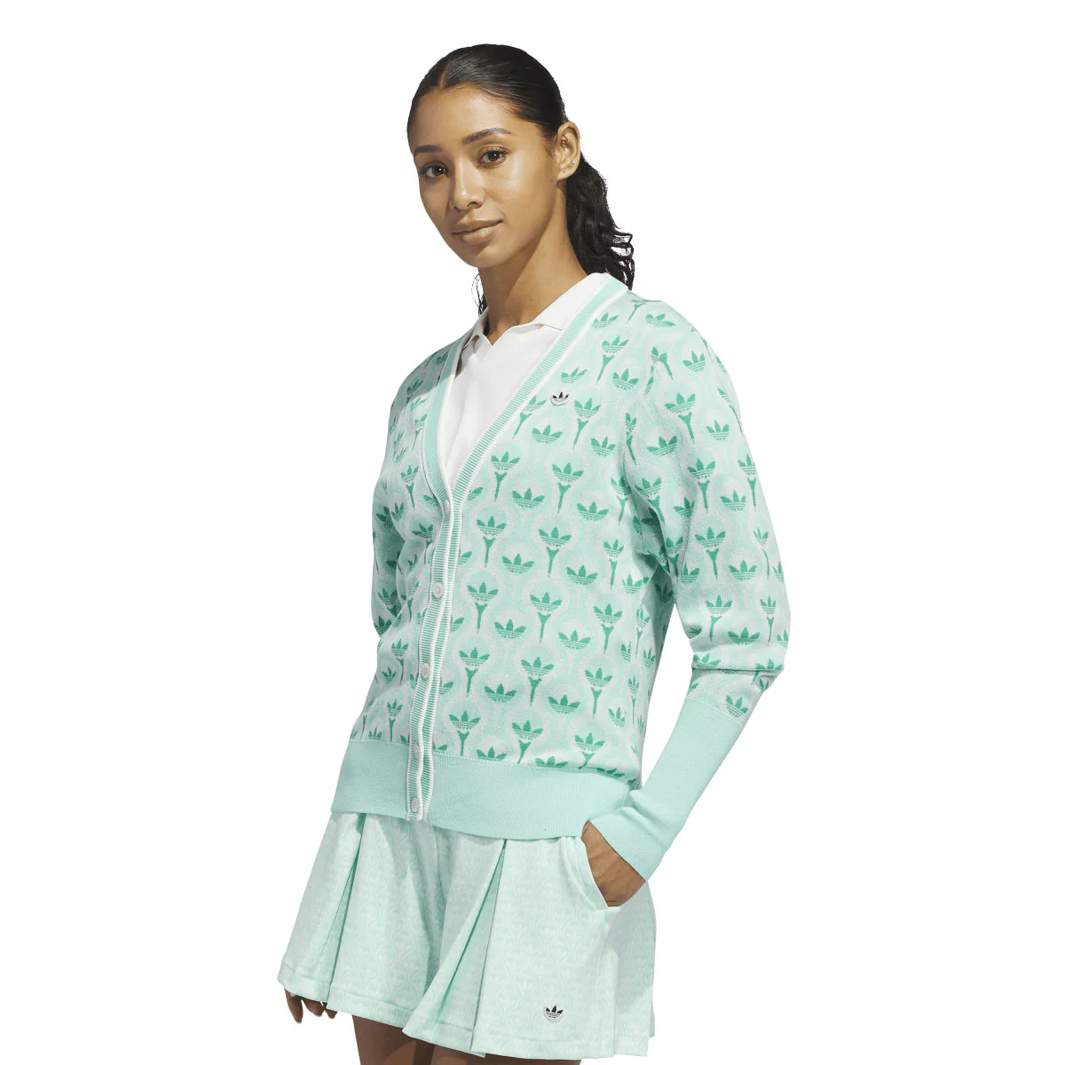 Adidas Women's Originals All Over Cardigan - Clear Mint - Image 2