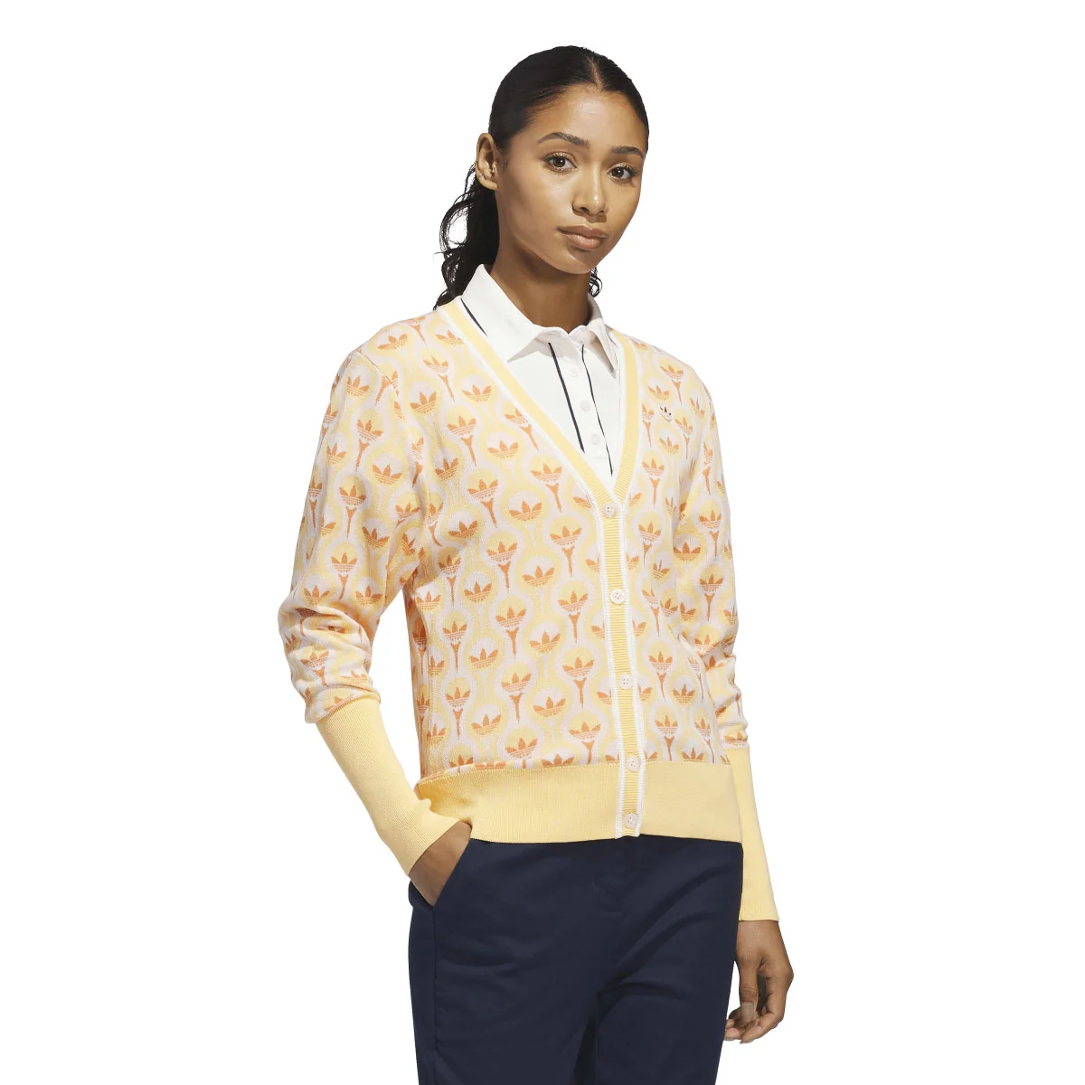 Adidas Women's Originals All Over Cardigan - Ice Tangerine - Image 2