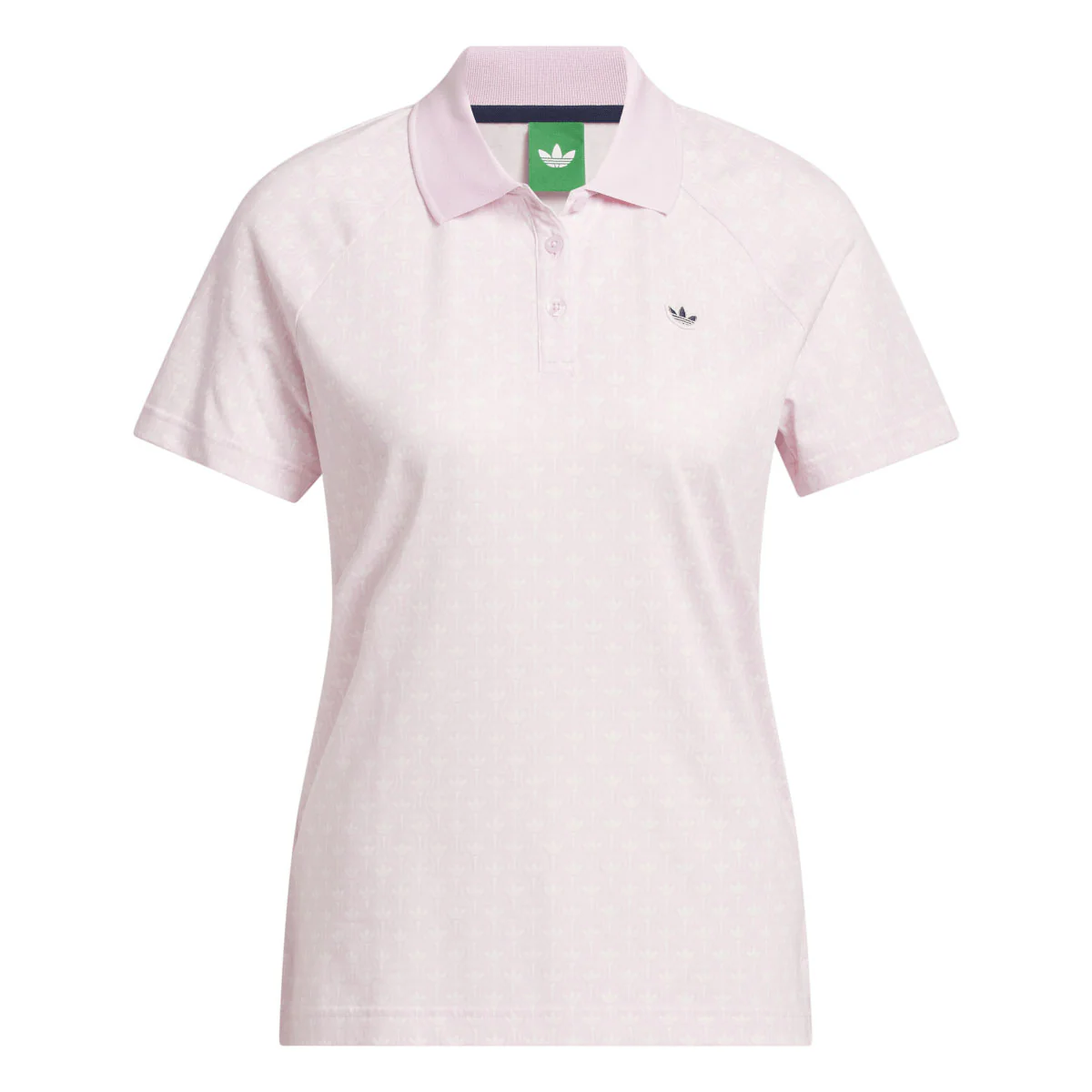 Adidas Women's All Over Trefoil Polo - Clear Pink