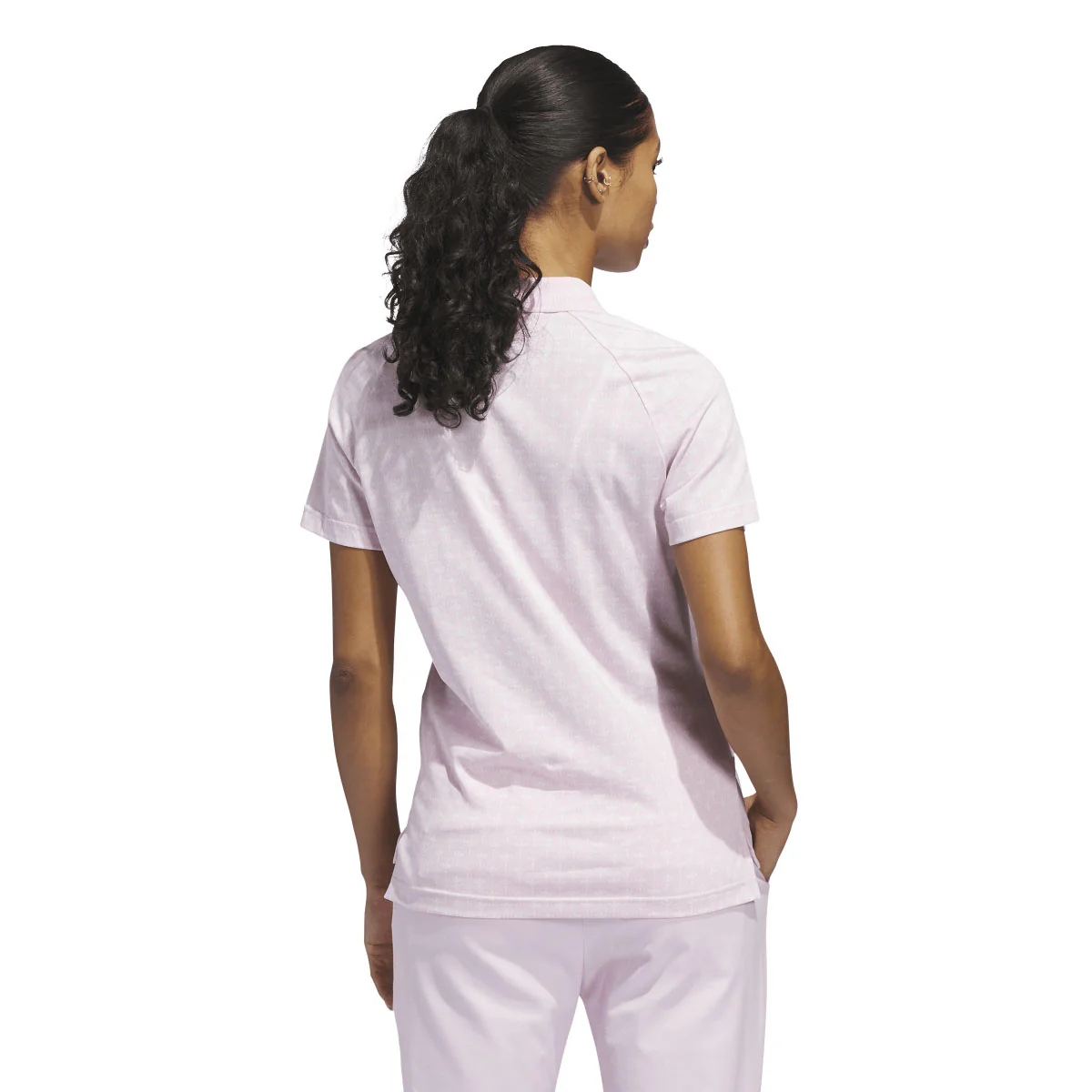 Adidas Women's All Over Trefoil Polo - Clear Pink - Image 3