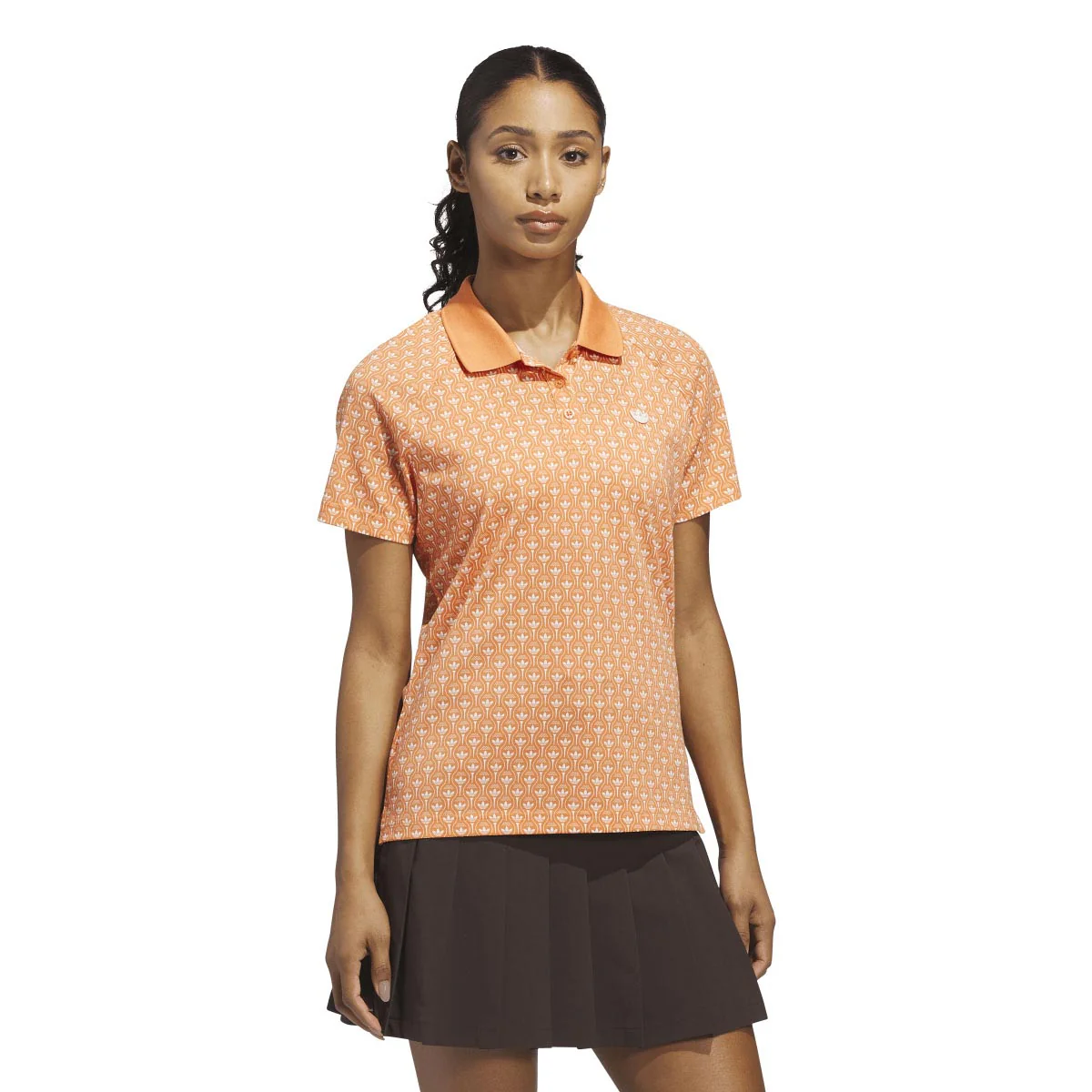 Adidas Women's Originals All Over Trefoil Polo - Dusky Orange - Image 2