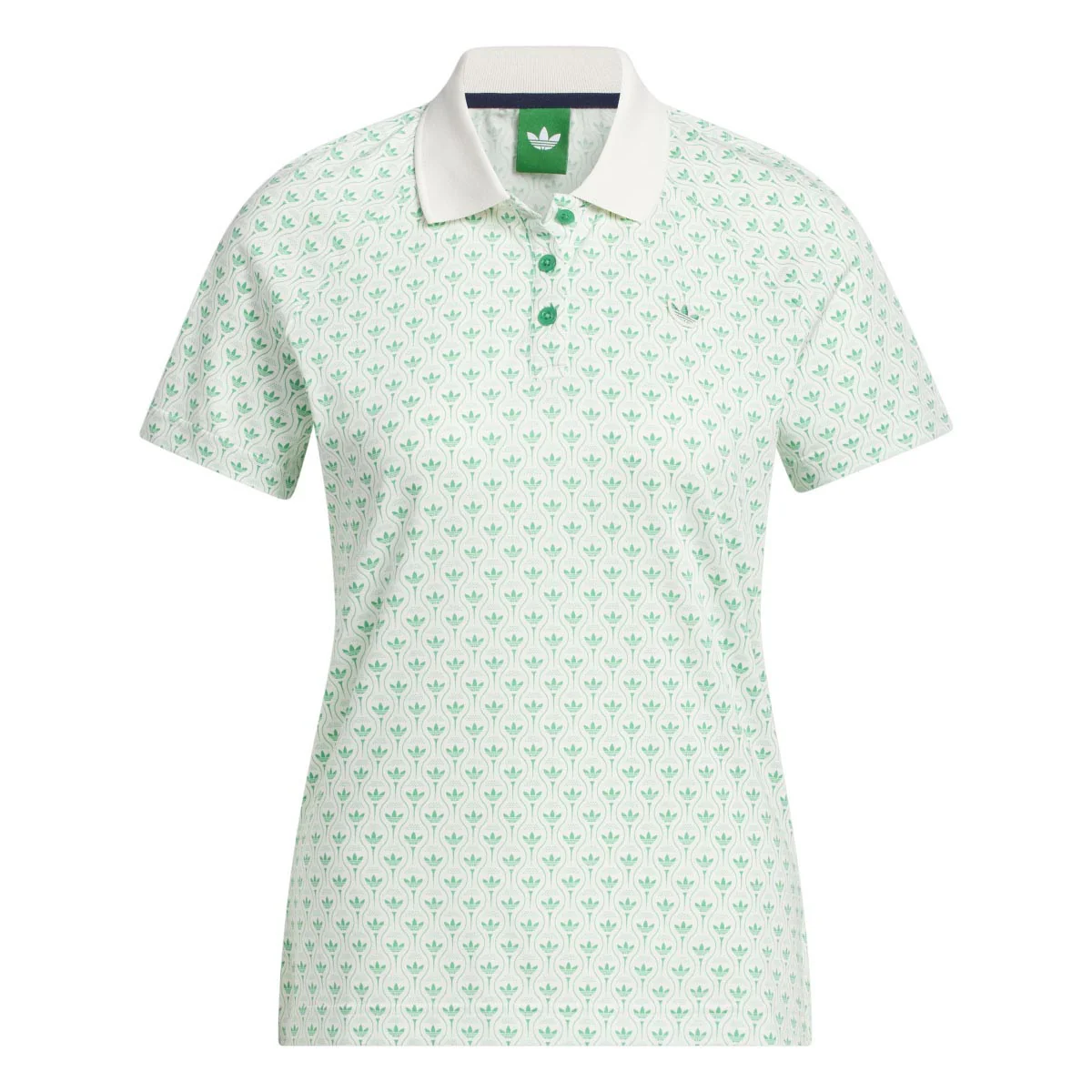 Adidas Women's Originals All Over Trefoil Polo - Court Green