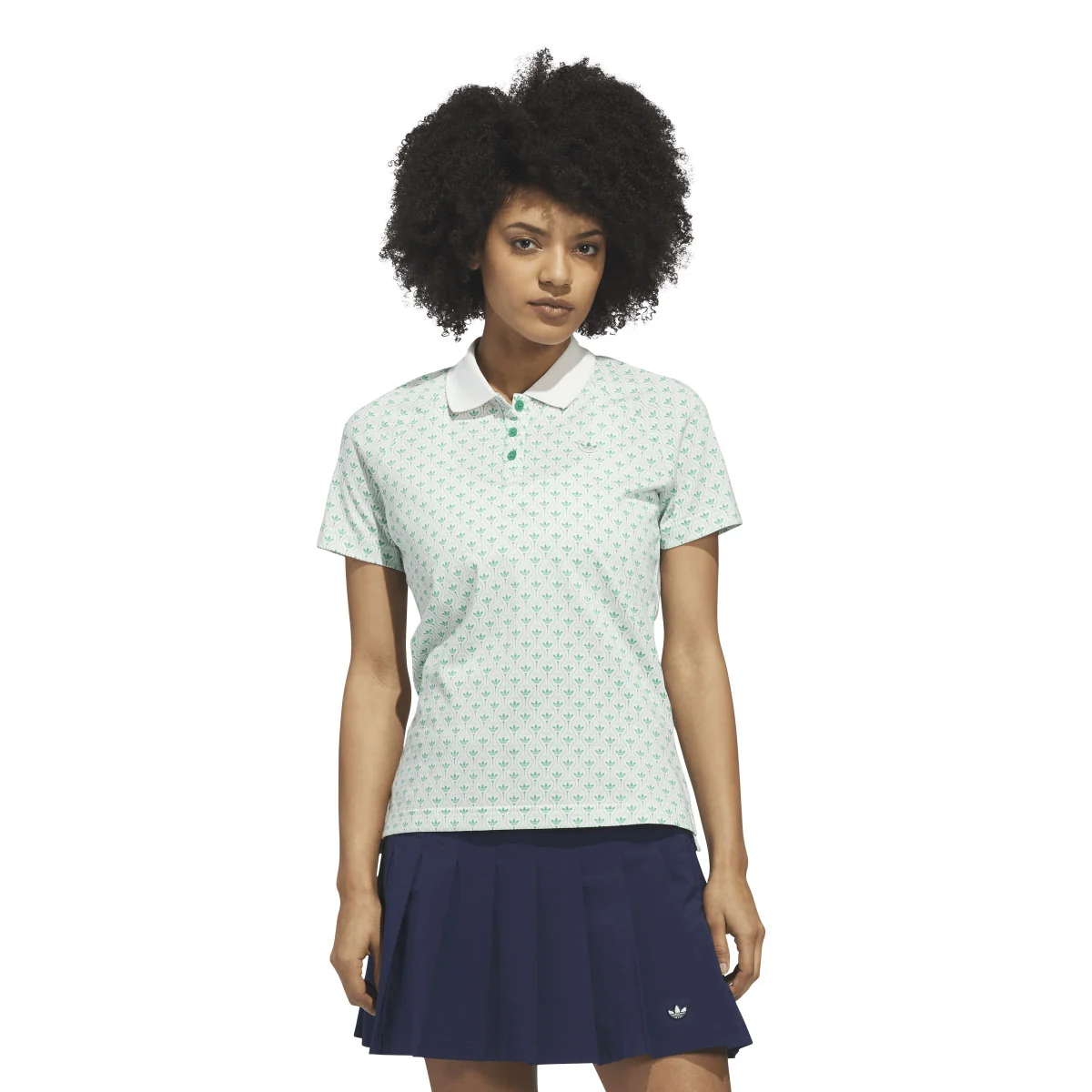 Adidas Women's Originals All Over Trefoil Polo - Court Green - Image 2