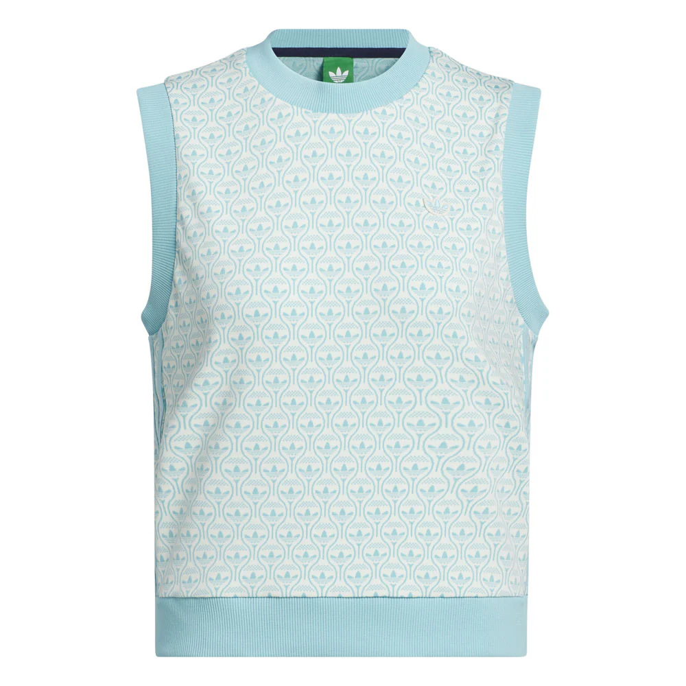 Adidas Women's Originals All Over Vest - Chalk White/Light Aqua