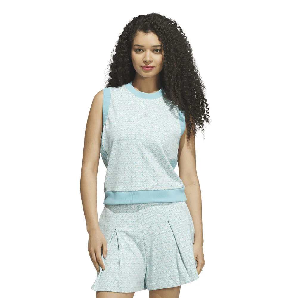 Adidas Women's Originals All Over Vest - Chalk White/Light Aqua - Image 2