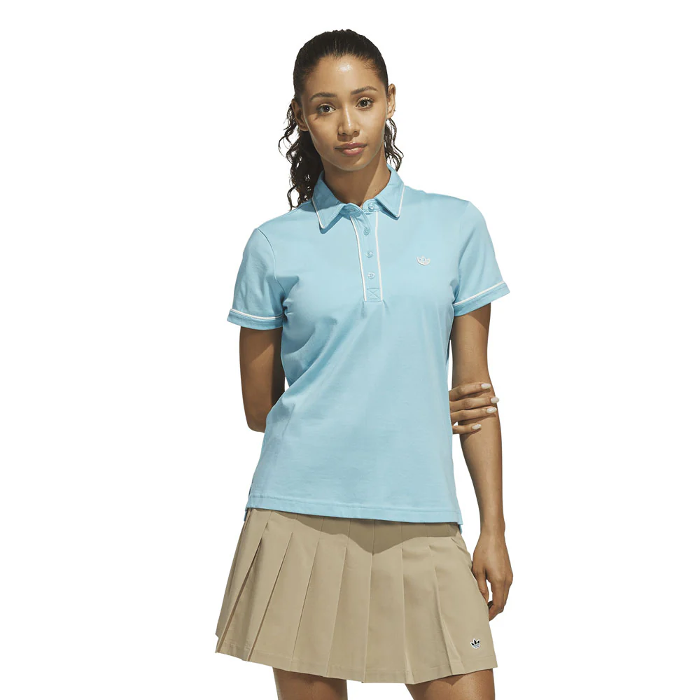 Adidas Women's Originals Solid Polo - Light Aqua - Image 2