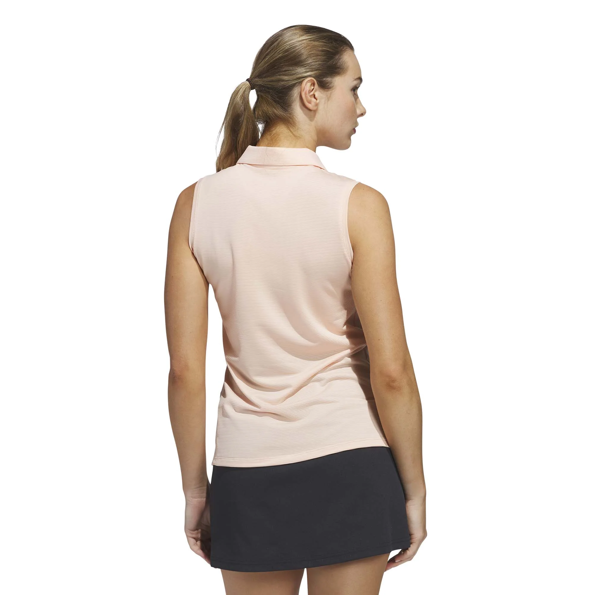Adidas Women's Solid Ottoman Polo Shirt - Powder Coral - Image 3