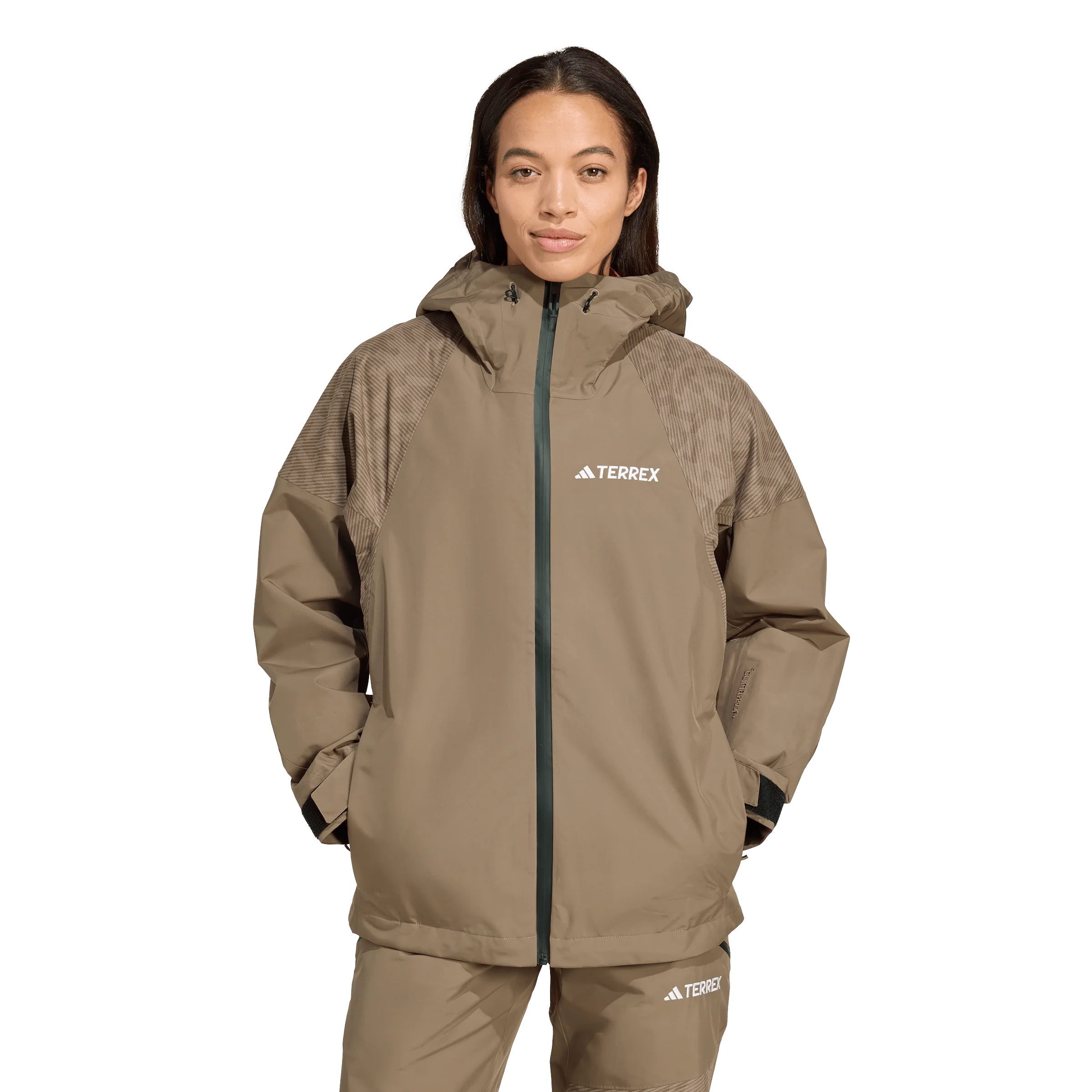 Adidas Terrex Women's Xperior Hybrid PRIMEKNIT CLIMAPROOF+ Jacket - Earth Strata - Image 2
