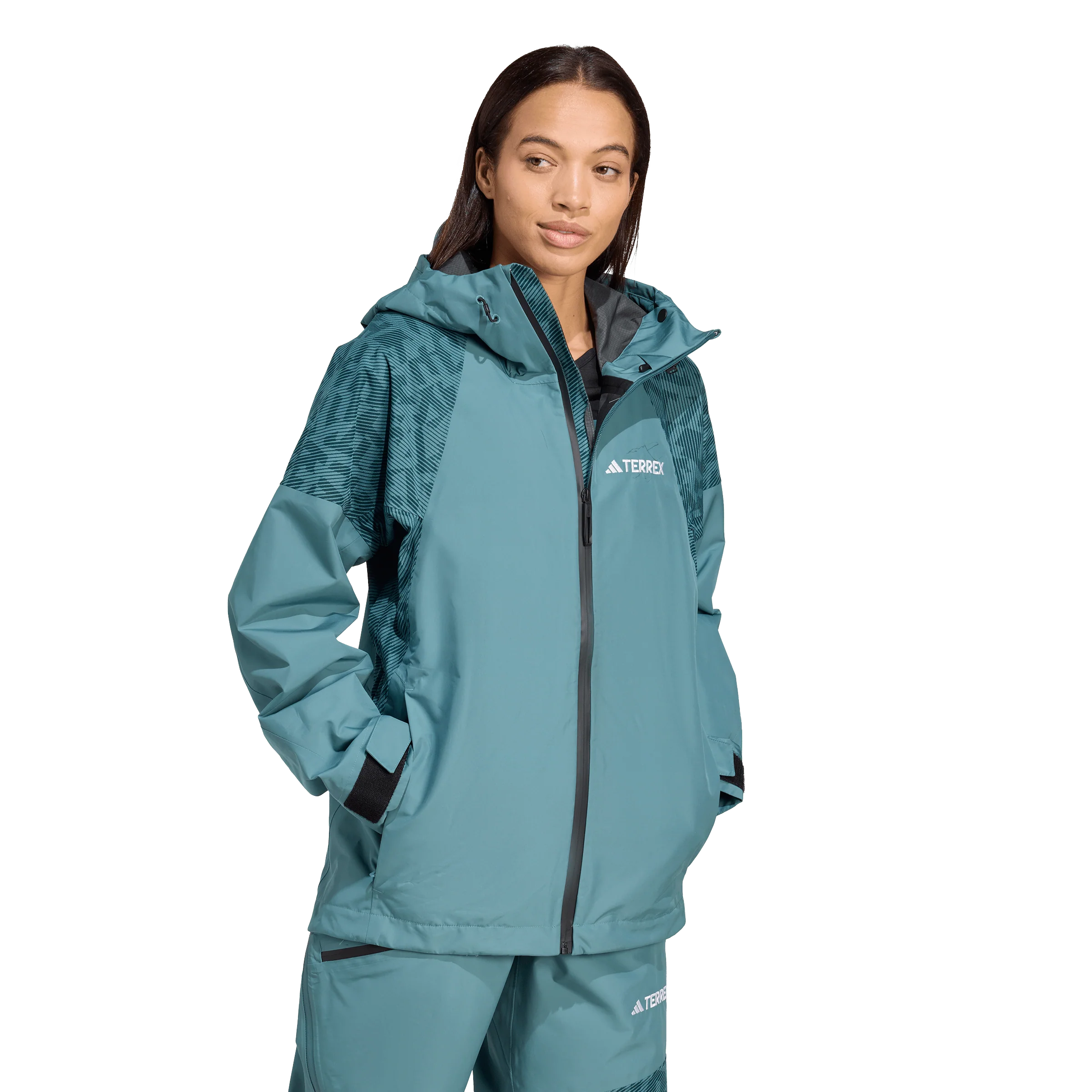 Adidas Terrex Women's Xperior Hybrid PRIMEKNIT CLIMAPROOF+ Jacket - Preloved Teal - Image 4