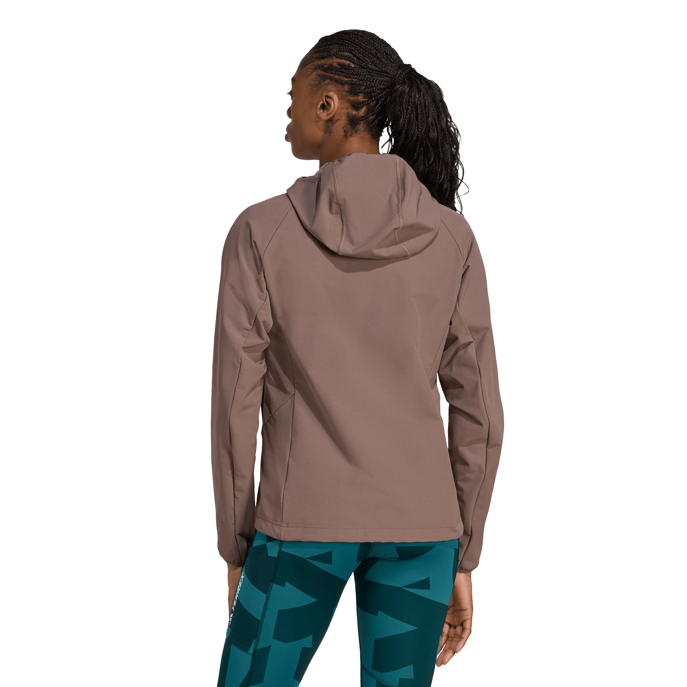 Adidas Terrex Women's Xperior Softshell Fleece Hooded Jacket - Earth Strata - Image 3