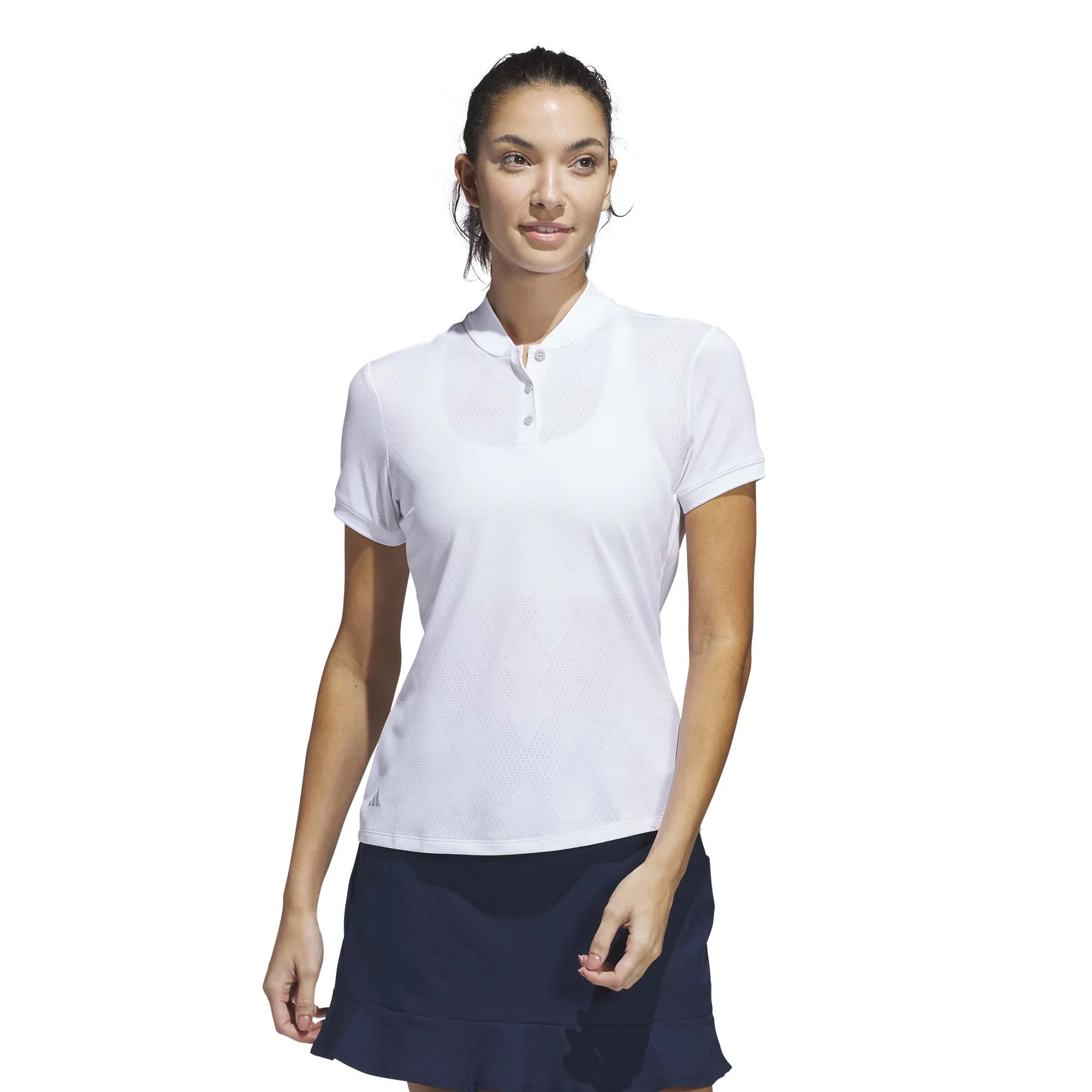 Adidas Women's Ultimate365 Diamond Jacquard Polo Shirt - White - Image 2