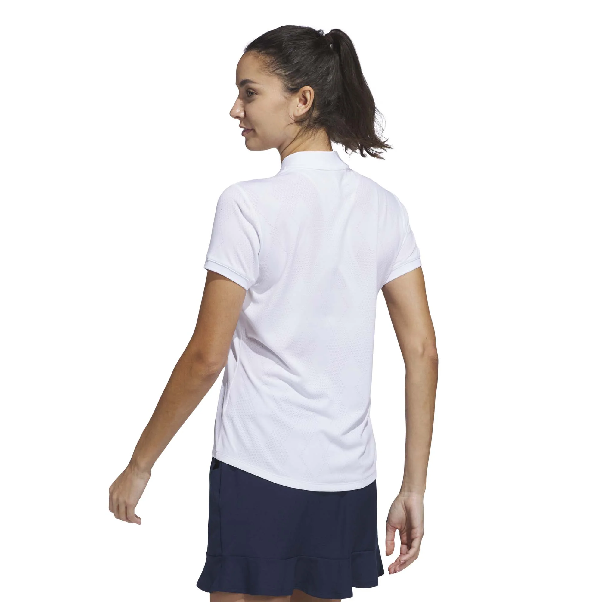 Adidas Women's Ultimate365 Diamond Jacquard Polo Shirt - White - Image 3