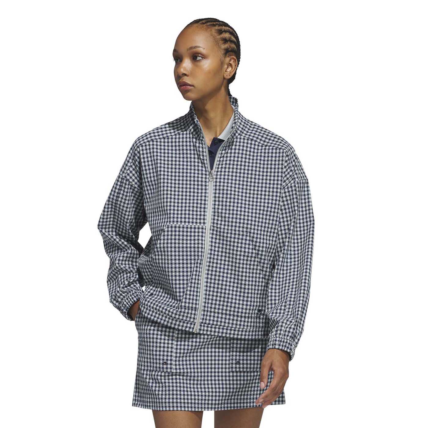 Adidas Women's Ultimate365 Gingham Jacket - Collegiate Navy/Wonder Silver - Image 2