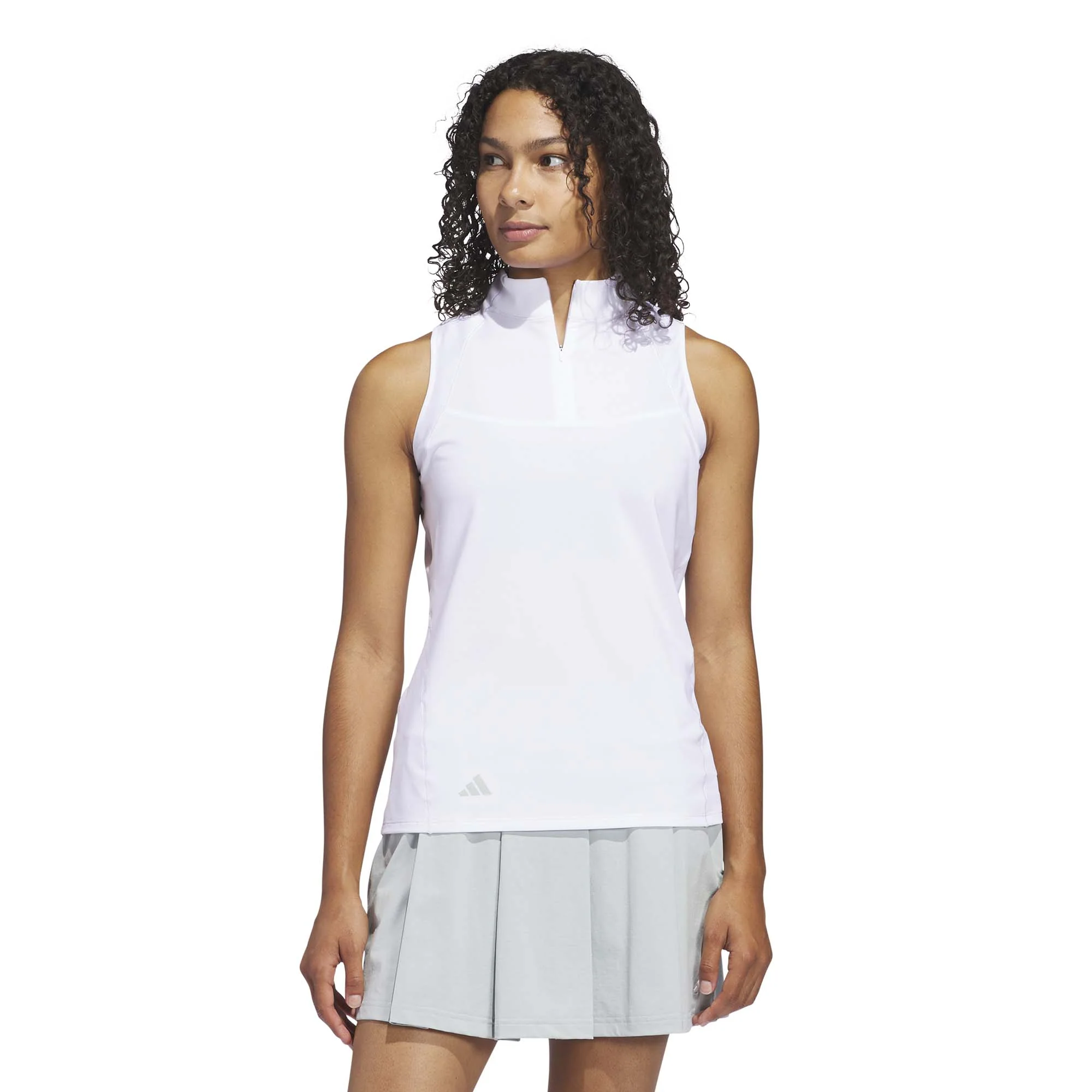 Adidas Women's Ultimate365 Zip Mock Neck - White - Image 2