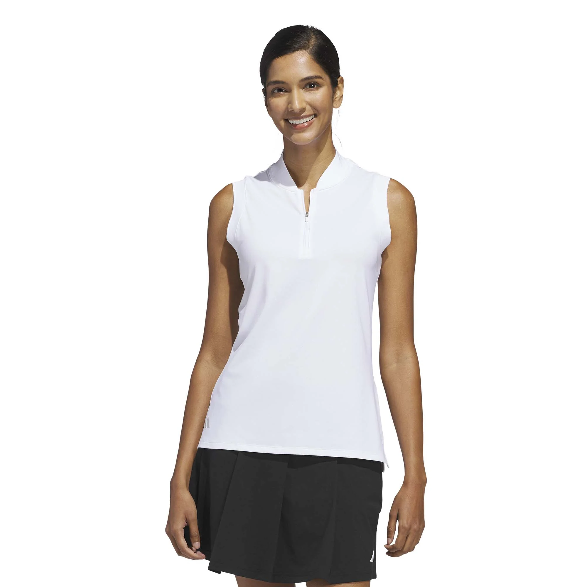 Adidas Women's Ultimate365 Zip Sleeveless Polo - Image 2