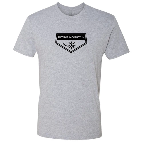 Boyne Mountain Adult T-Shirt Black Chest Logo Heather Grey