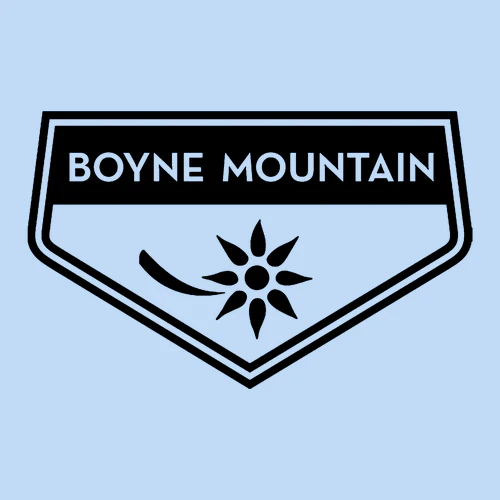 Boyne Mountain Adult T-Shirt Black Chest Logo Light Blue - Image 2