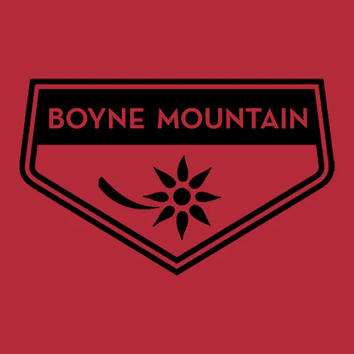 Boyne Mountain Adult T-Shirt Black Chest Logo Red - Image 2