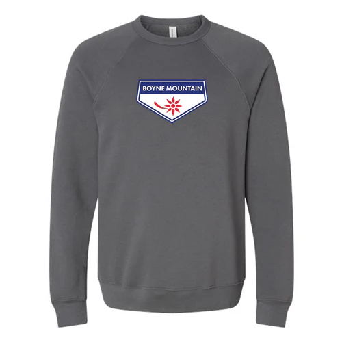 Boyne Mountain Adult Crewneck Full Color Chest Logo Asphalt