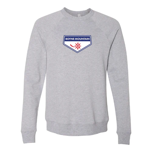 Boyne Mountain Adult Crewneck Full Color Chest Logo Athletic Heather