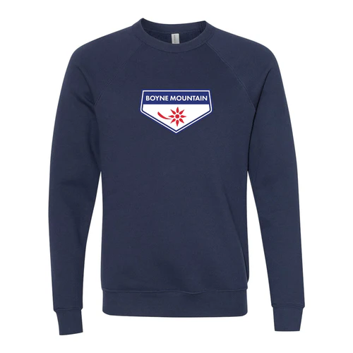 Boyne Mountain Adult Crewneck Full Color Chest Logo Navy