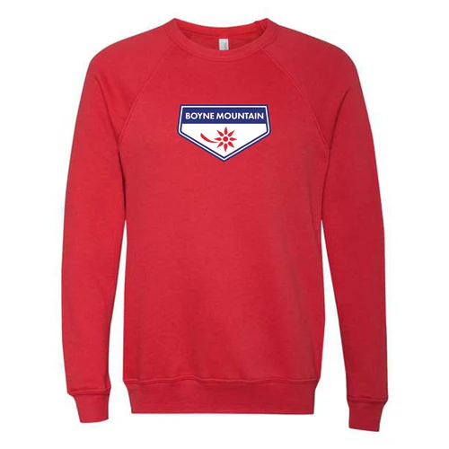 Boyne Mountain Adult Crewneck Full Color Chest Logo Red