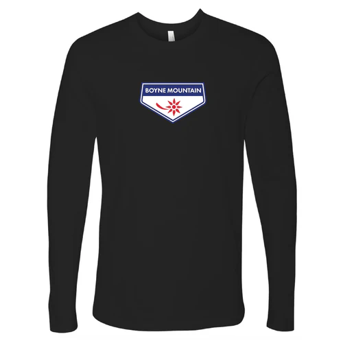 Boyne Mountain Adult Long Sleeve Full Color Chest Logo Black