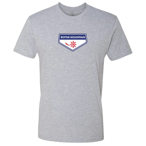 Boyne Mountain Adult T-Shirt Full Color Chest Logo Heather Grey