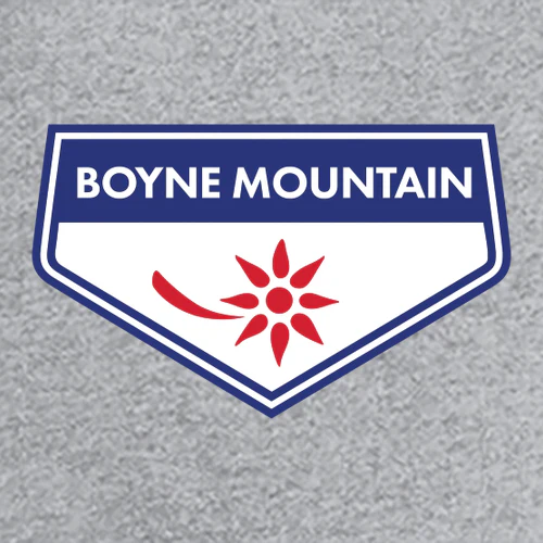 Boyne Mountain Adult T-Shirt Full Color Chest Logo Heather Grey - Image 2