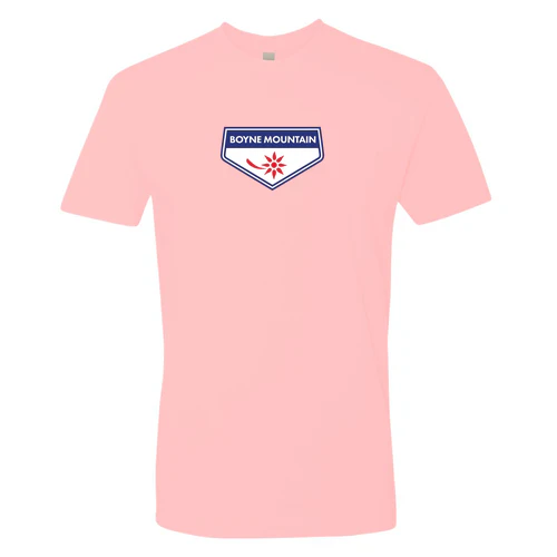 Boyne Mountain Adult T-Shirt Full Color Chest Logo Light Pink