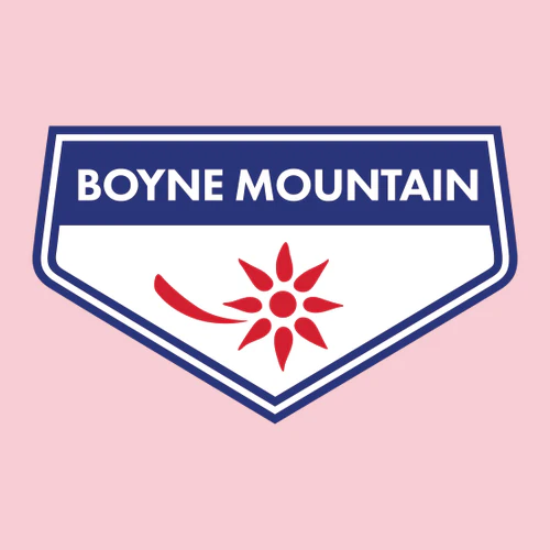 Boyne Mountain Adult T-Shirt Full Color Chest Logo Light Pink - Image 2